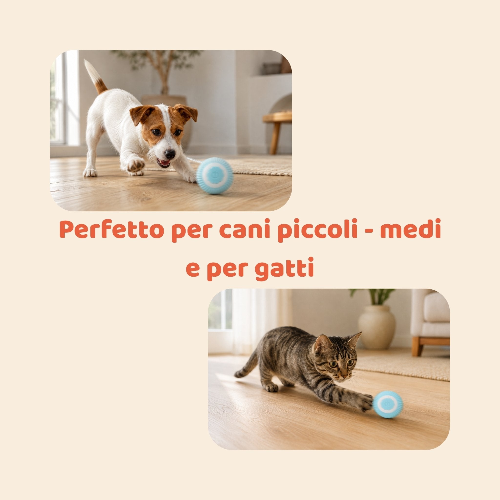 Pallina Interattiva Elettrica per Cani e Gatti – Gioco Automatico Anti-Noia e Anti-Stress