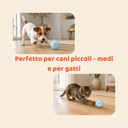 Pallina Interattiva Elettrica per Cani e Gatti – Gioco Automatico Anti-Noia e Anti-Stress