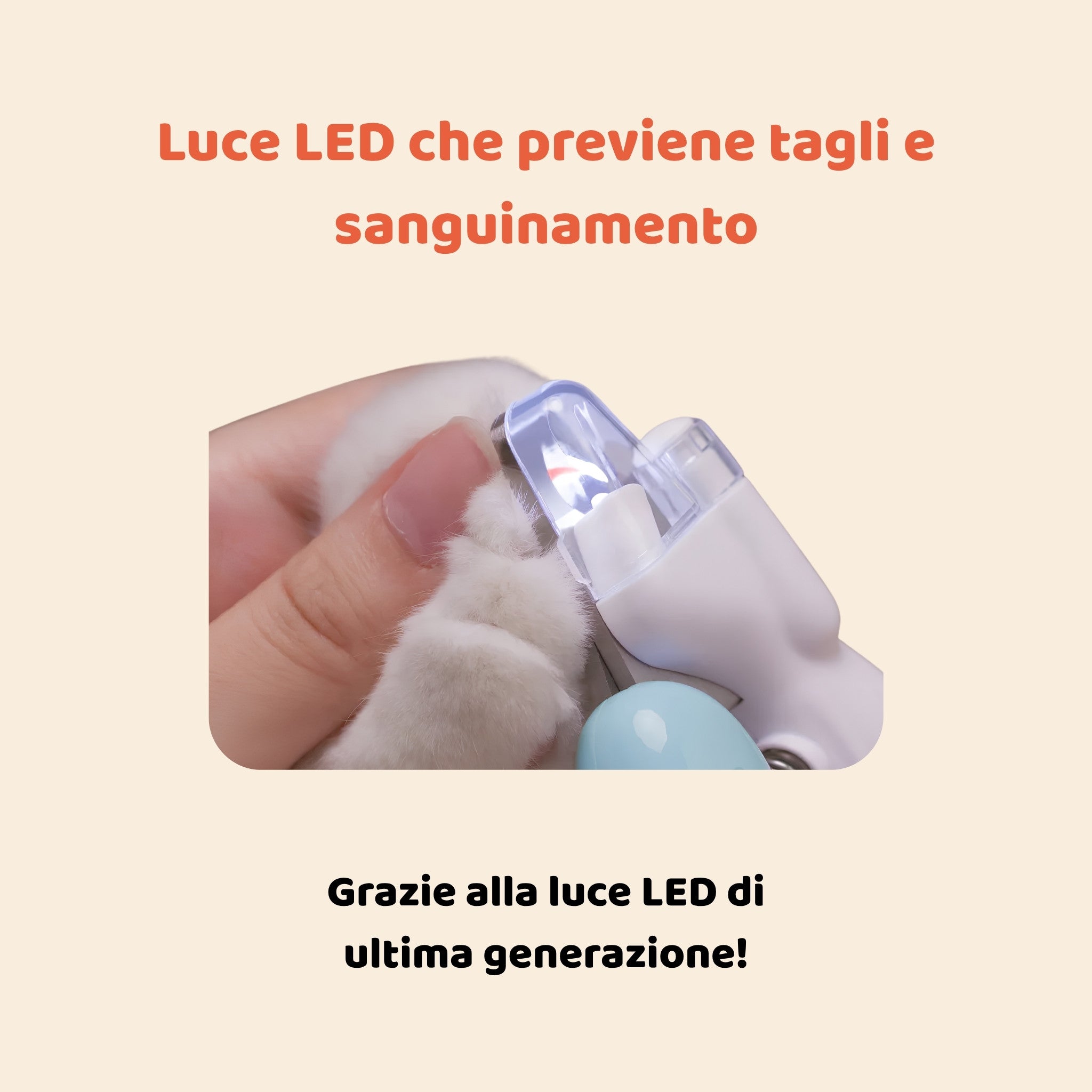 Tagliaunghie con Luce LED per Cani e Gatti
