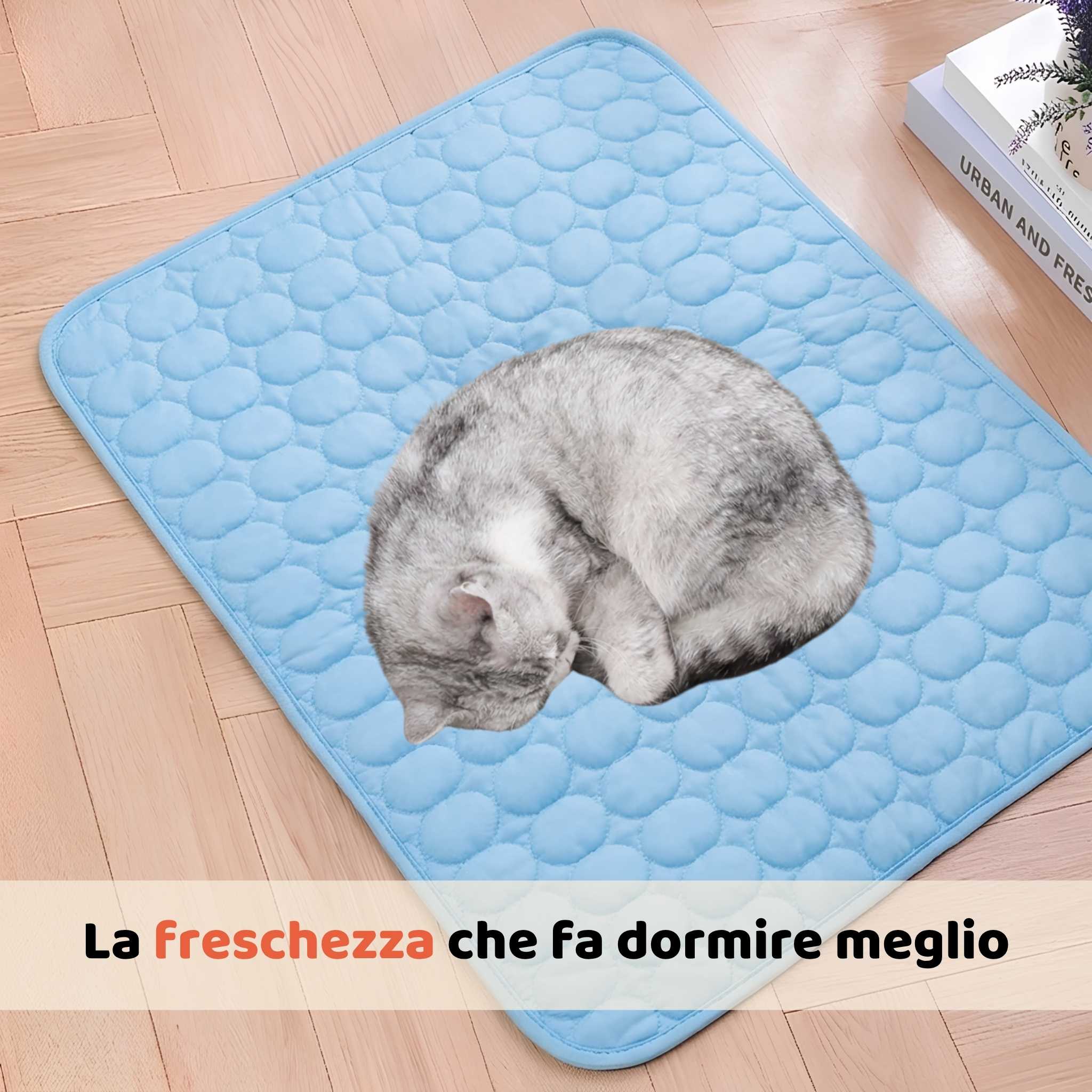Tappetino rinfrescante estivo in seta di ghiaccio per animali domestici, resistente ai graffi